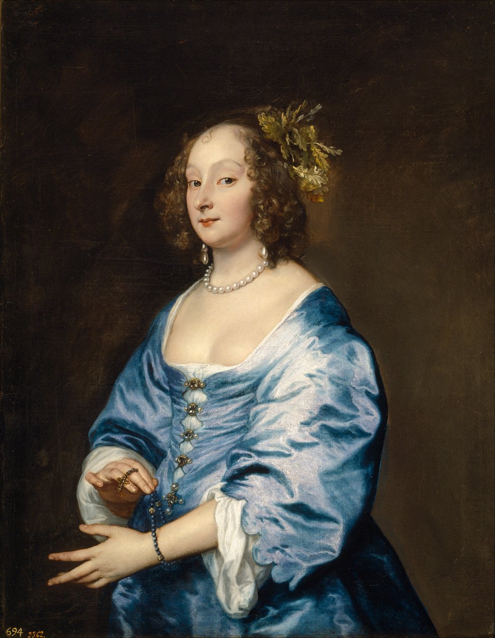 ""Portrett av Mary Ruthvens kone til kunstneren"" (Portrett av Mary (nee Ruthven), Lady van Dyck) Maleri av Anthony (Antoine) van Dyck (1599-1641) ca. 1639 Dim 104x81 cm Museo del Prado, Madrid av Anthony van Dyck