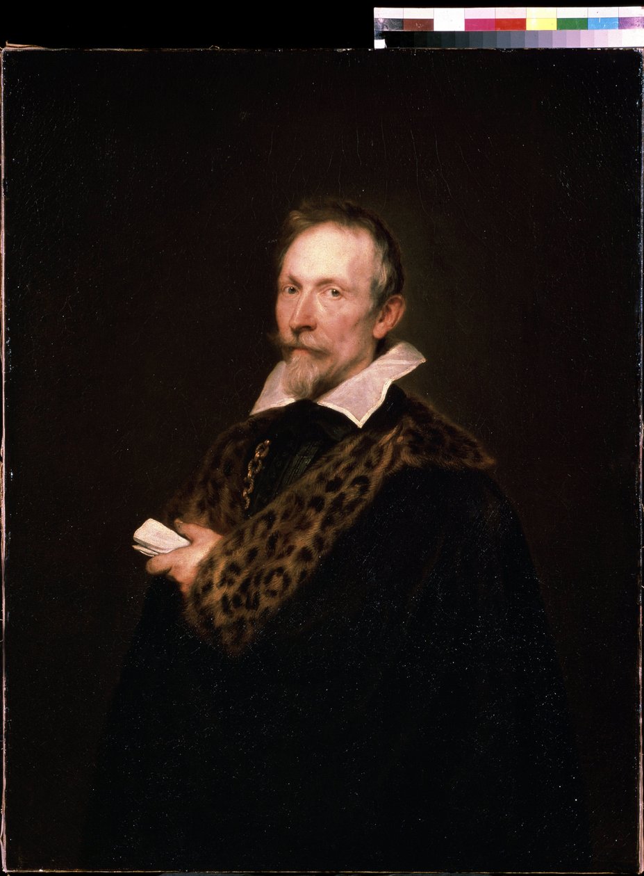 ""Portrett av diplomaten og intellektuellen Jan Van der Wouver (Waverius) (1574-1636)"" Maleri av Antoine van Dyck (eller Athony eller Antoon, Anton eller Anthonis av Anthony van Dyck
