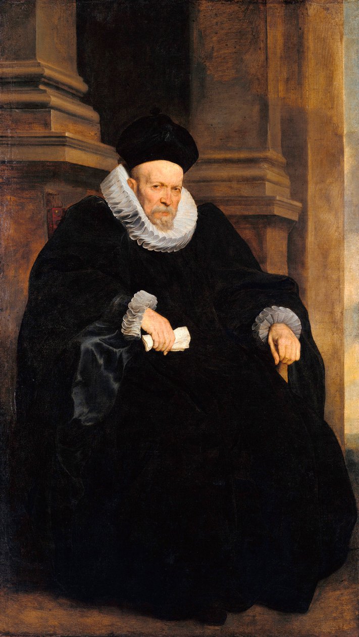 "" Portrait of a Genius Gentleman "" (Portrait of a Genovese Gentleman) Maleri av Anthonis van Dyck (1599-1641) Olje på lerret c 1621 Dim 203x117,3 cm Staatliche Museen, Berlin av Anthony van Dyck