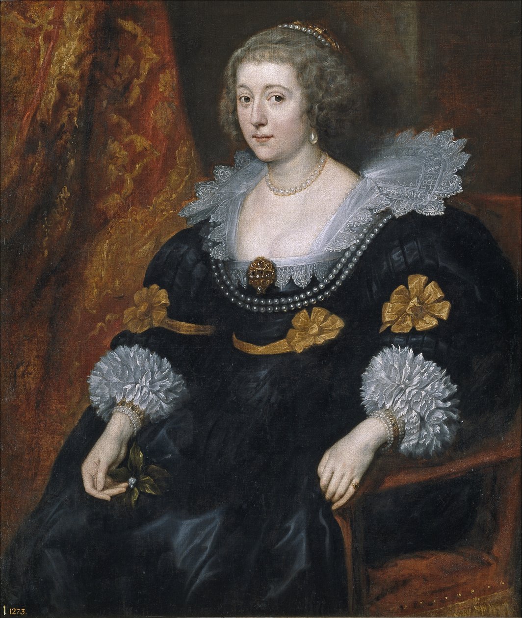 Portrett av Amalia av Solms-Braunfels (1602-1675) (Amelie de Solms Braunfels) - Peinture de Sir Anthonis (Anton ou Antoon) van Dyck (1599-1641) - 1631-1632 - Olje på lerret - 105x91 - Museo Madrid av Anthony van Dyck