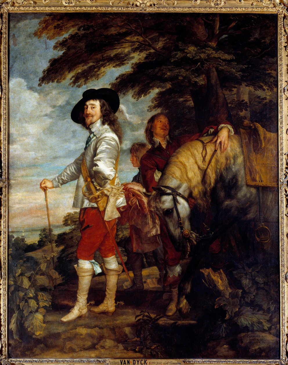 Portrett av Charles I Stuart (1600 - 1649), konge av England, på jakt. Maleri av Anton Van Dyck (1599-1641), flamsk skole av Anthony van Dyck