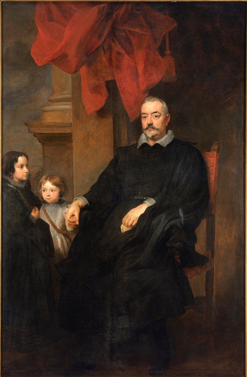 Portrett av adelsmenn fra Genois med to unge jenter Maleri av Antonie Van Dyck (1599-1641) 1621-1627 Søn. 223,5x148,5 cm Privat samling av Anthony van Dyck