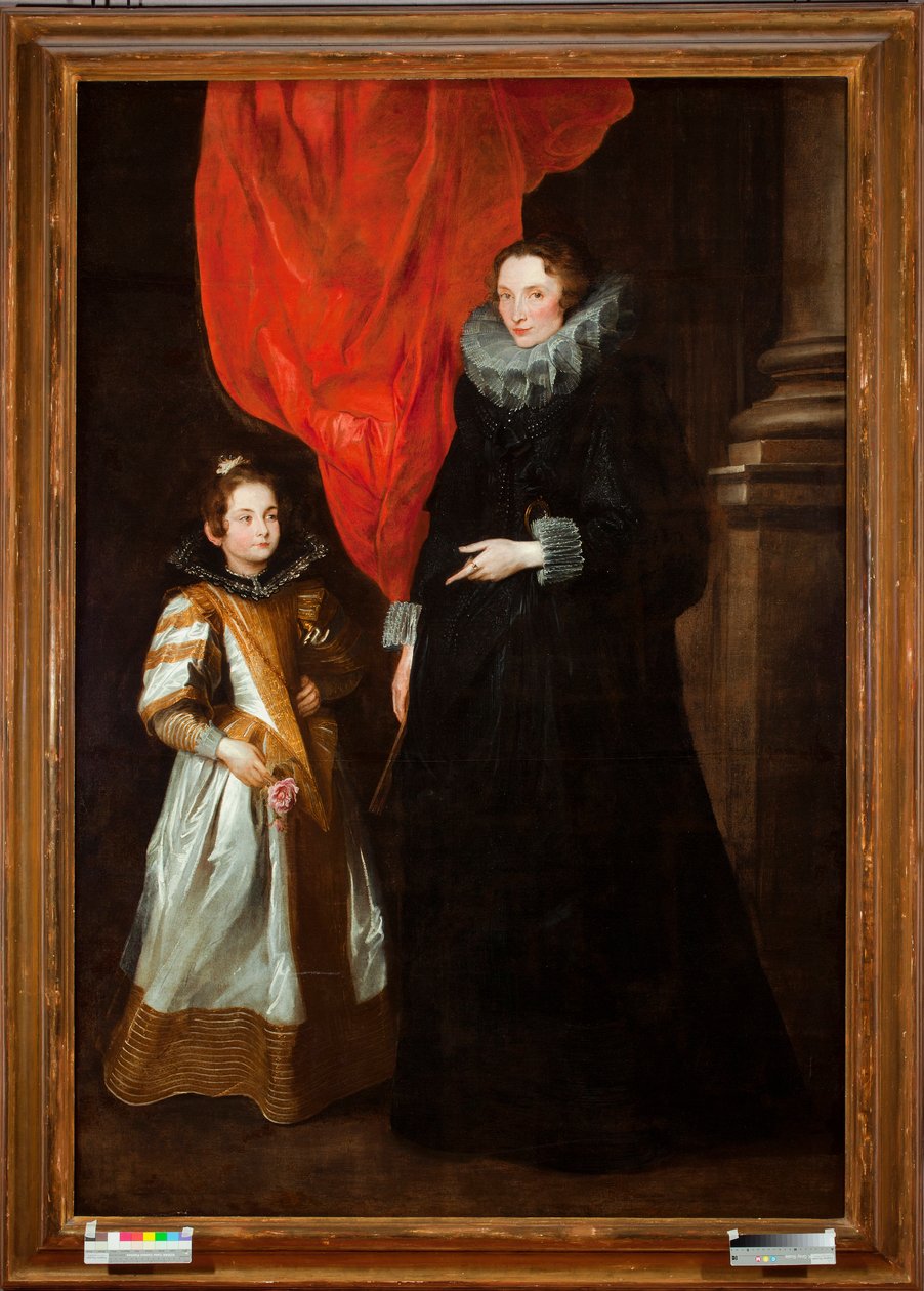 Portrett av Geronima Brignole-Sale (Brignole Sale), kone til Gian Francesco I Brignole Sale, med datteren Maria Amelia (Portrett av Geronima Brignole Sale og datteren Maria-Amelia) Maleri av Sir Anthonis (Anton eller Antoon) van Dyck (1599) -1641) 16 av Anthony van Dyck