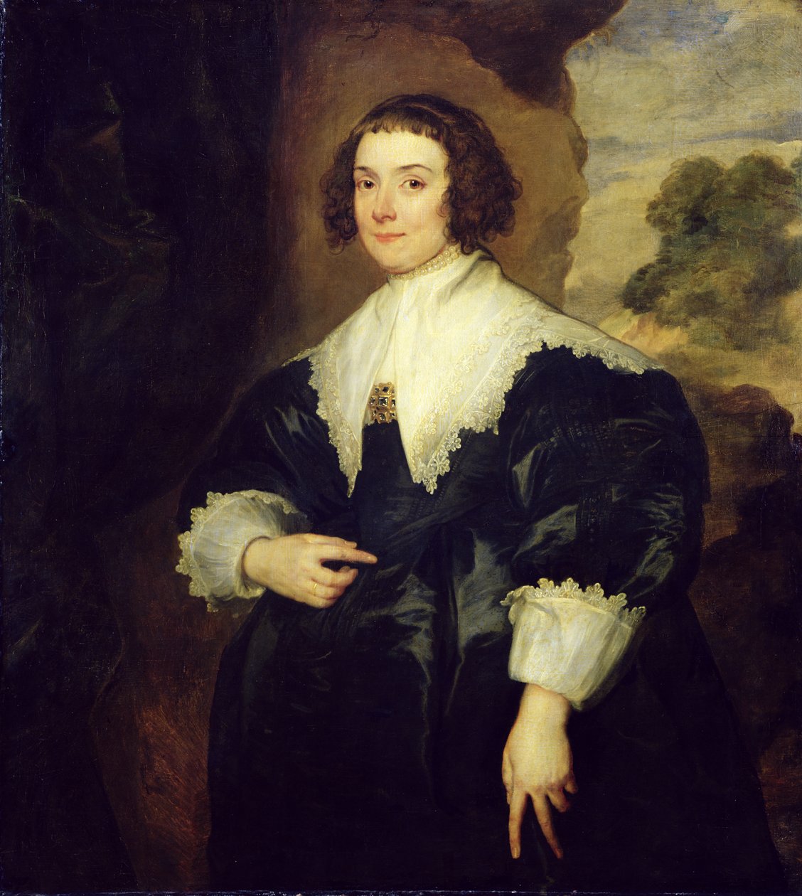 Portrett av Isabella van Assche, hustru til Justus van Meerstraten (d.1639) 1634-35 av Anthony van Dyck