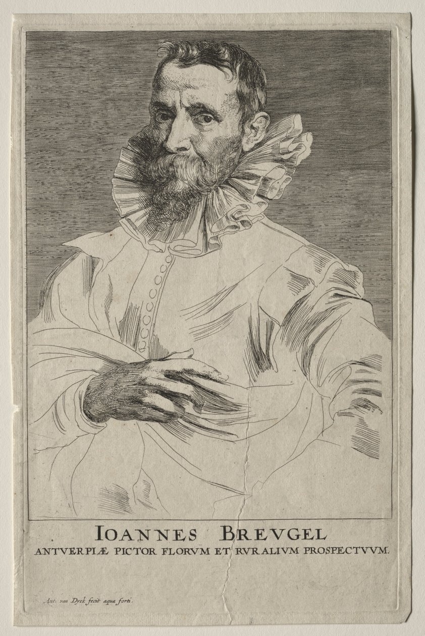 Portrett av Jan Brueghel. av Anthony van Dyck