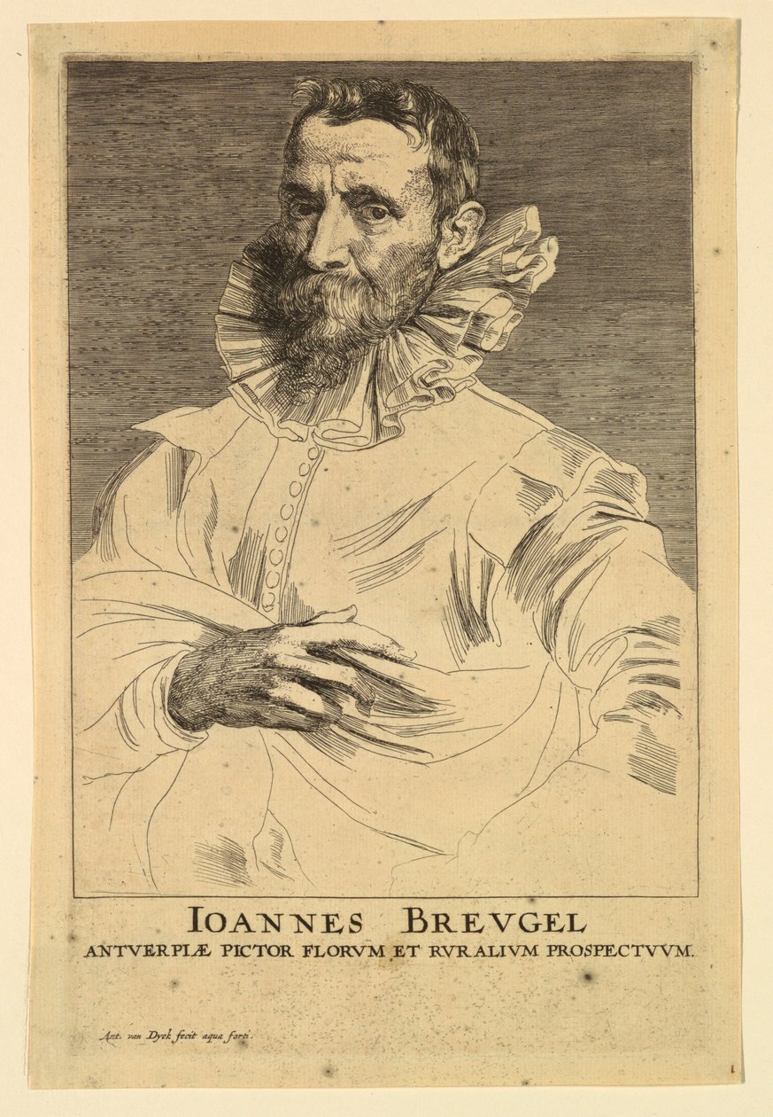 Portrett av Jan Brueghel den eldste, fra Icons of Princes of Men av Anthony van Dyck