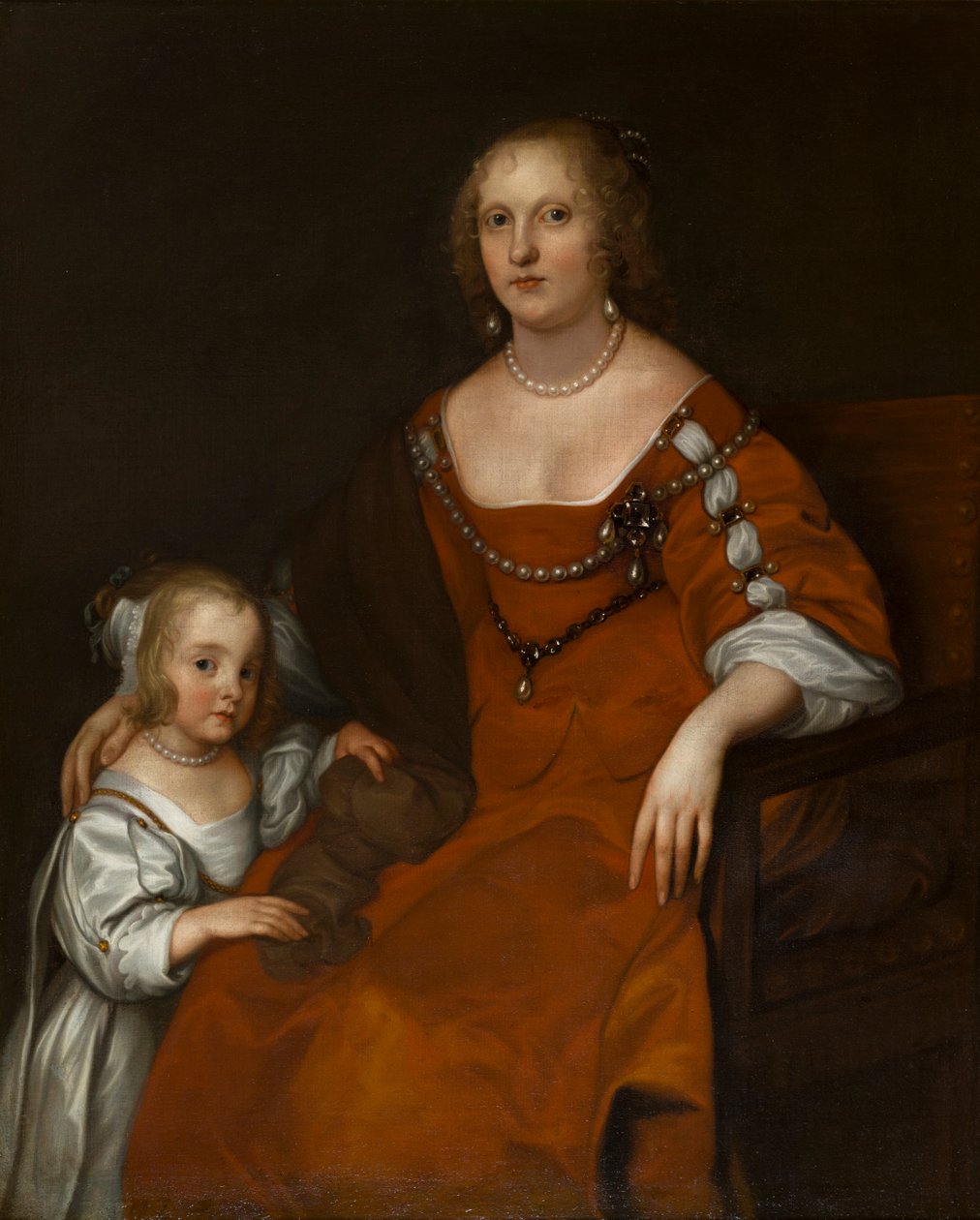 Portrett av Margaret Howard, grevinne av Carlisle (1618-1664) og Lady Diana Russell, som ble Lady Allington (1652-1701), ca. 1654-53 (olje på lerret) av Anthony van Dyck