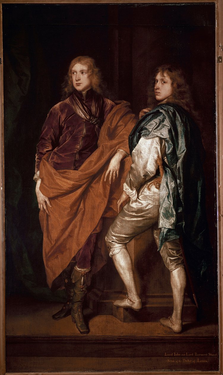 Portrett av to engelske herrer maleri fra skolen til Antonie Van Dyck av Anthony van Dyck