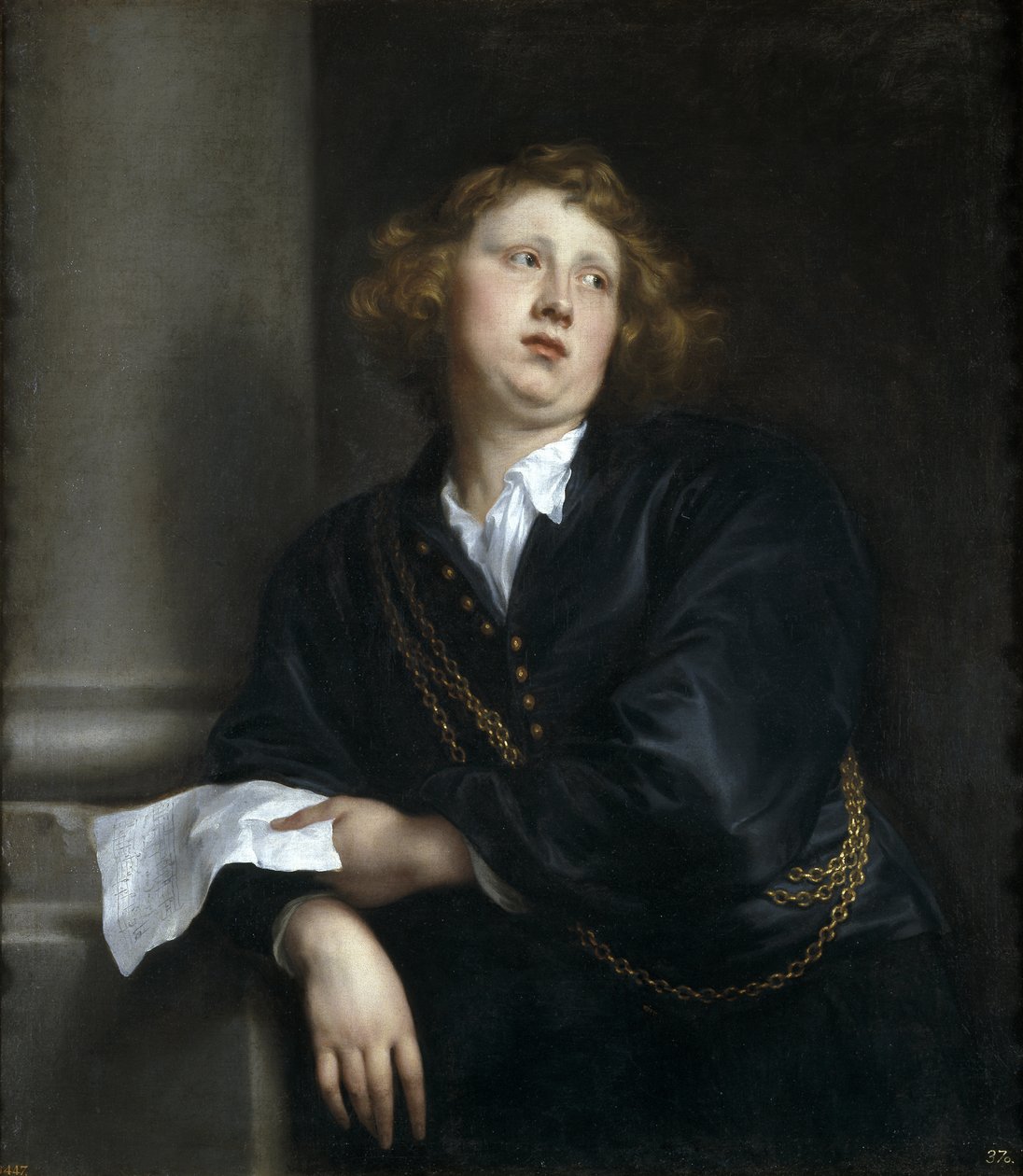 Portrett av komponisten og organisten Henricus Liberti 1610-1669 av Anthony van Dyck