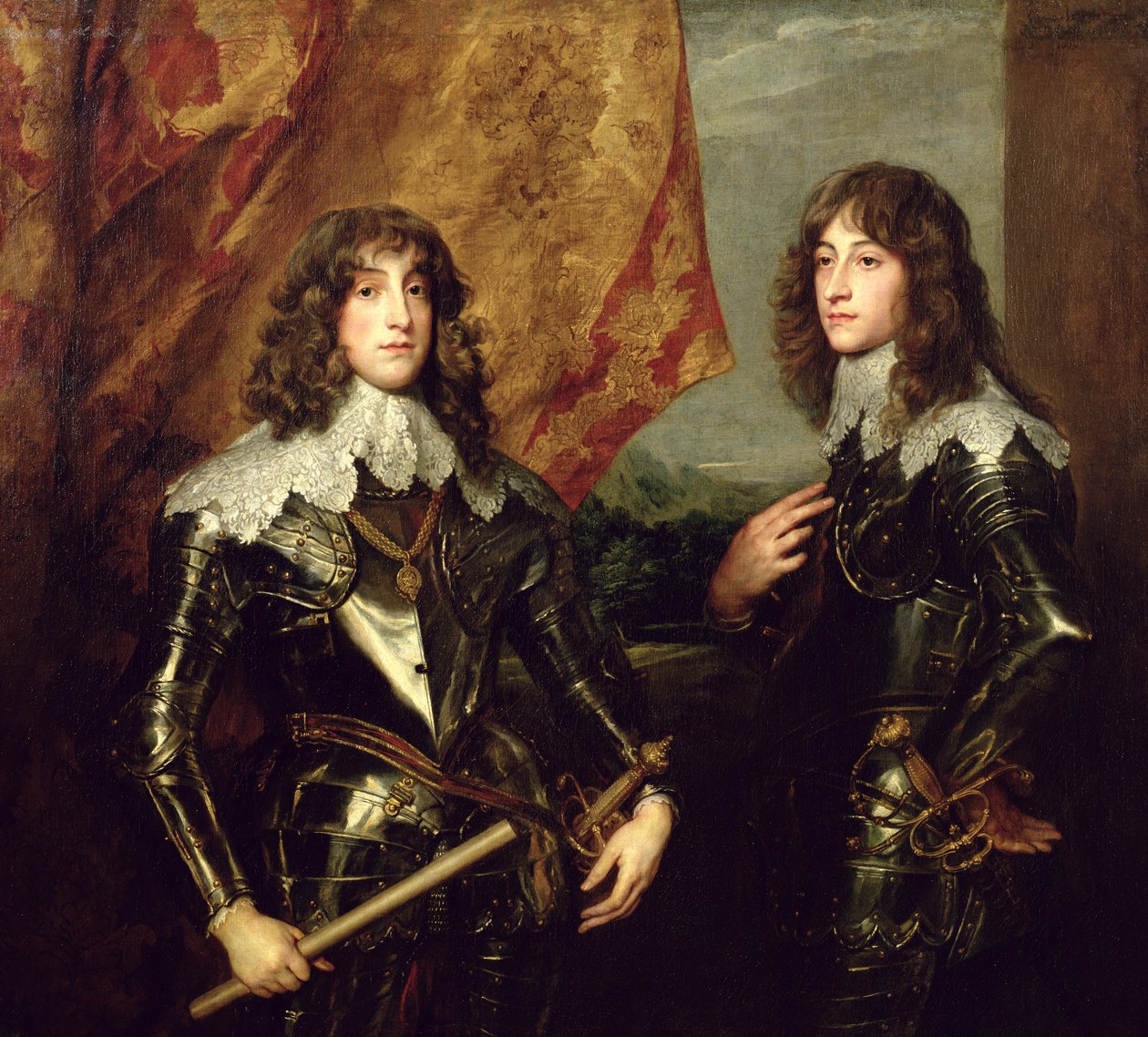 Prins Charles Louis (1617-80) kurfyrst Pfalz og hans bror, prins Rupert (1619-82) av Pfalz, 1637 av Anthony van Dyck