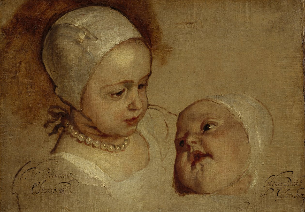 Prinsesse Elizabeth, 1635 - 1650, og prinsesse Anne, 1637 - 1640. Døtre av Charles I av Anthony van Dyck