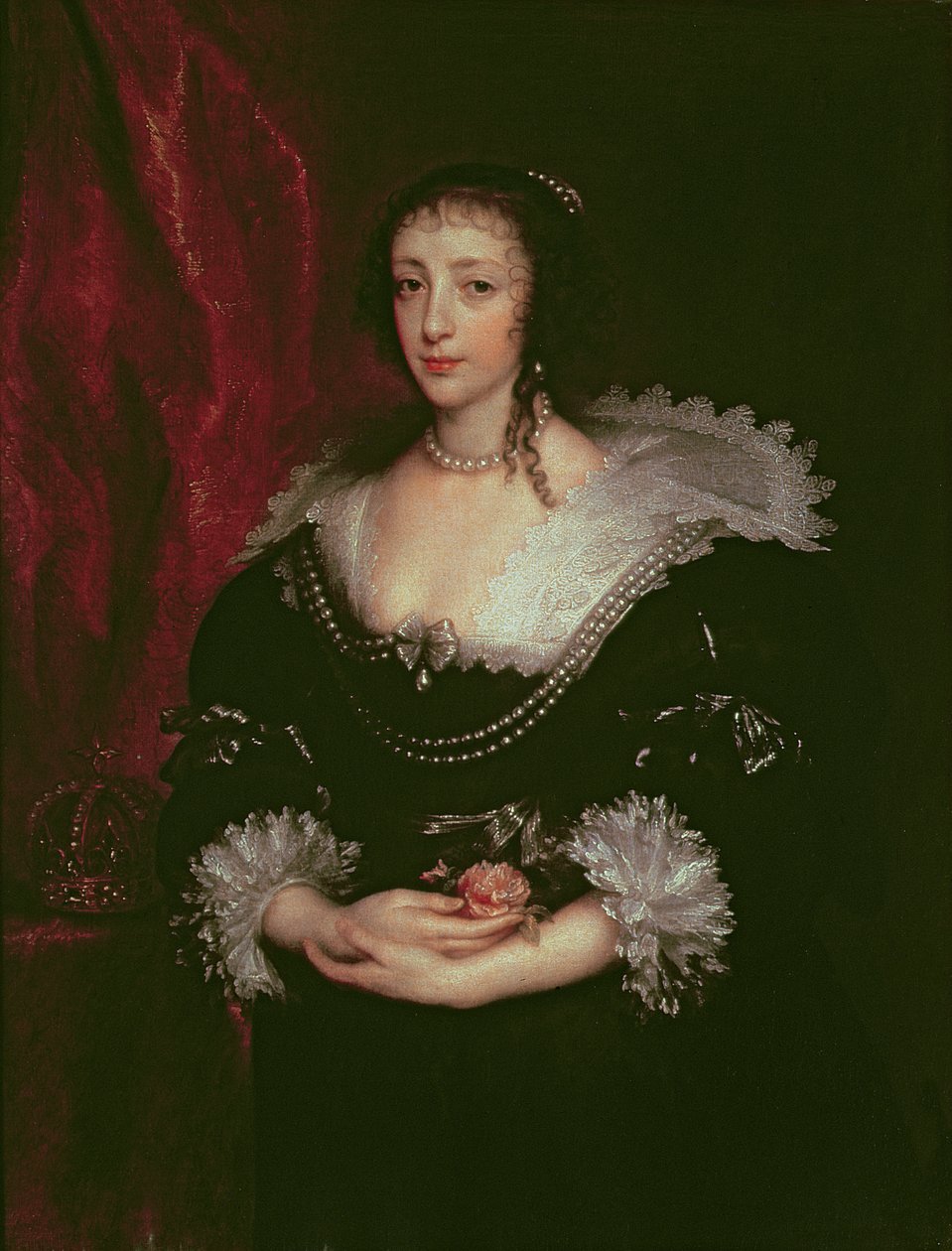 Dronning Henrietta Maria (1609-1669), dronningkonsort av Charles I av England, 1632 av Anthony van Dyck