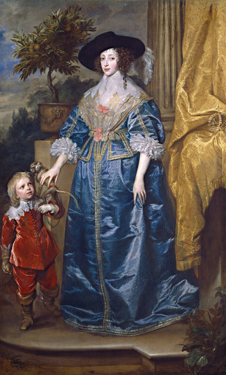 Dronning Henrietta Maria med Sir Jeffrey Hudson av Anthony van Dyck