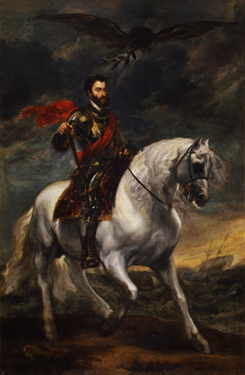 Ridesportrett av keiser Charles V av Anthony van Dyck
