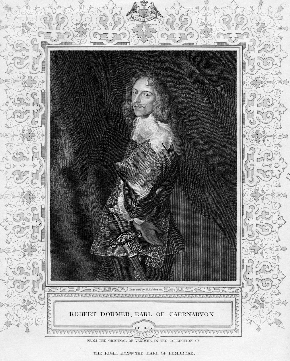 Robert Dormer, jarl av Carnarvon, trykk laget av H. Robinson, illustrasjon fra 