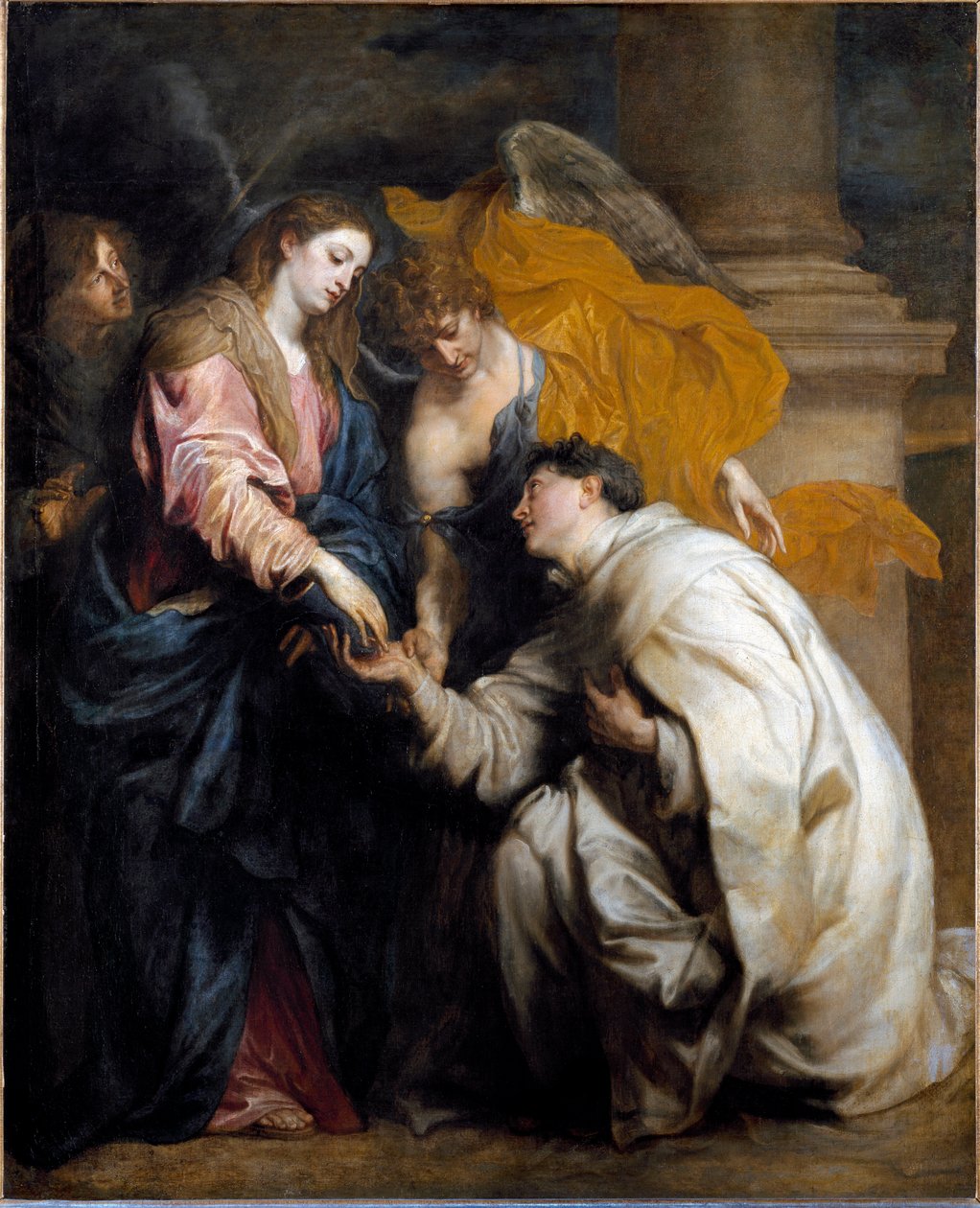 Saint Hermann Joseph som tilber jomfruen (olje på lerret av Anthony van Dyck