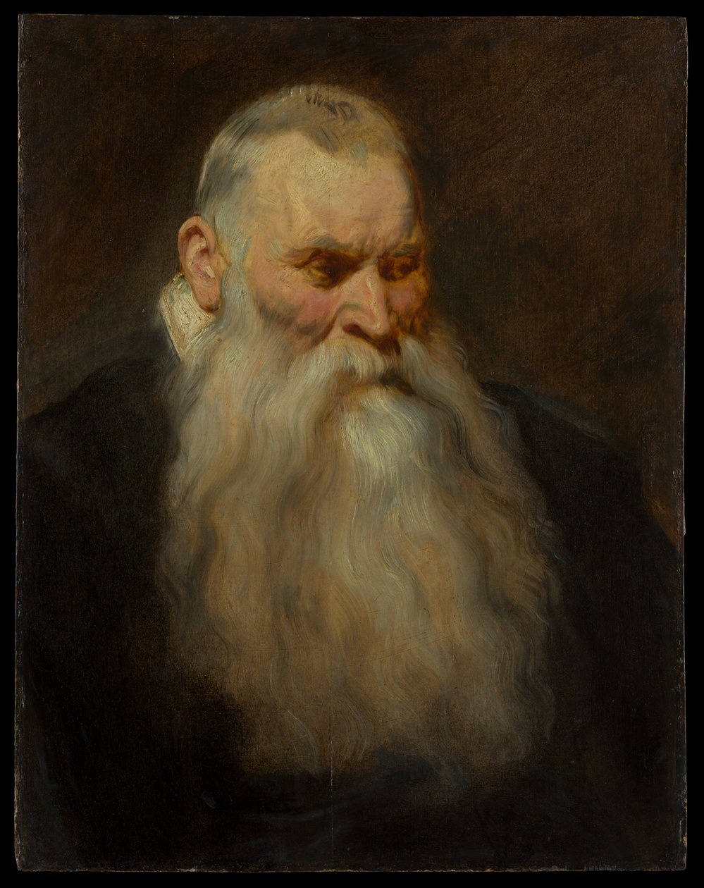 Hodestudie av en gammel mann med hvitt skjegg av Anthony van Dyck