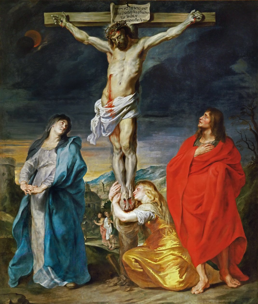 Den korsfestede Kristus med jomfru Maria, de hellige døperen Johannes og Maria Magdalena av Anthony van Dyck