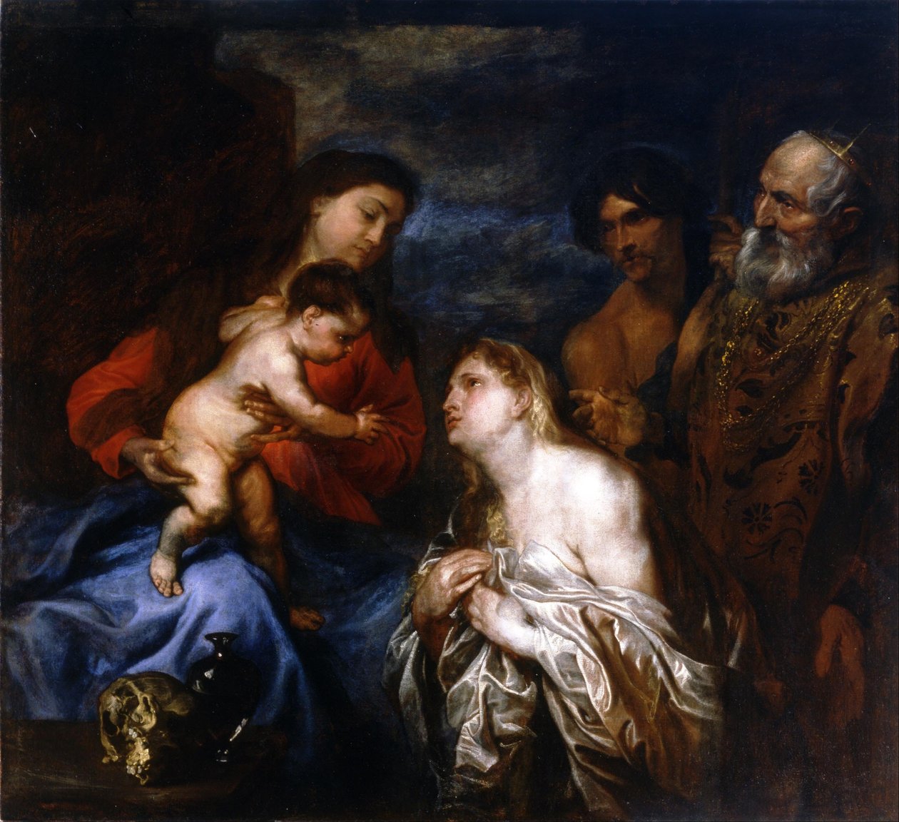 Jomfruen og barnet med angrende syndere av Anthony van Dyck