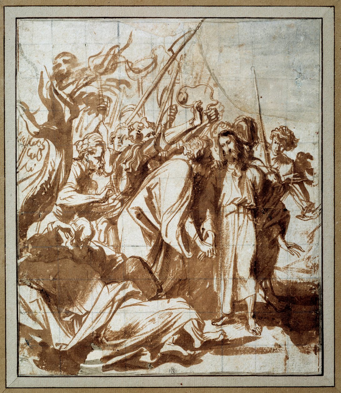 Arrestasjonen av Kristus. Tegning av Anton Van Dyck (1599-1641) Ec. Flam. av Anthony van Dyck