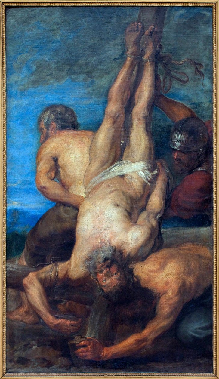 St. Peters martyrium. Maleri tilskrevet Antoon Van Dyck (1599-1641), olje på lerret av Anthony van Dyck