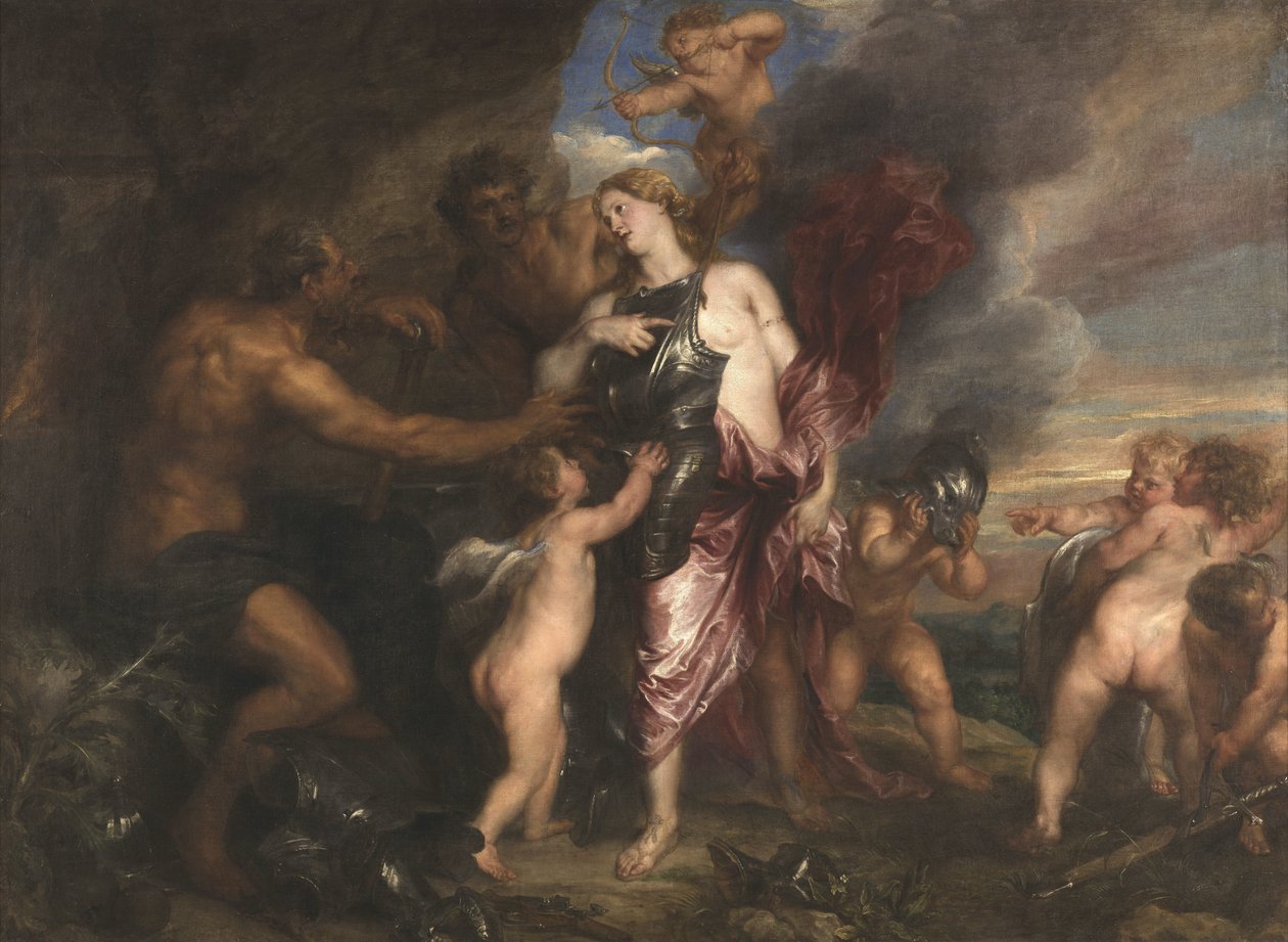 Thetis mottar den nye rustningen til Akilles i Vulcanus’ smie av Anthony van Dyck
