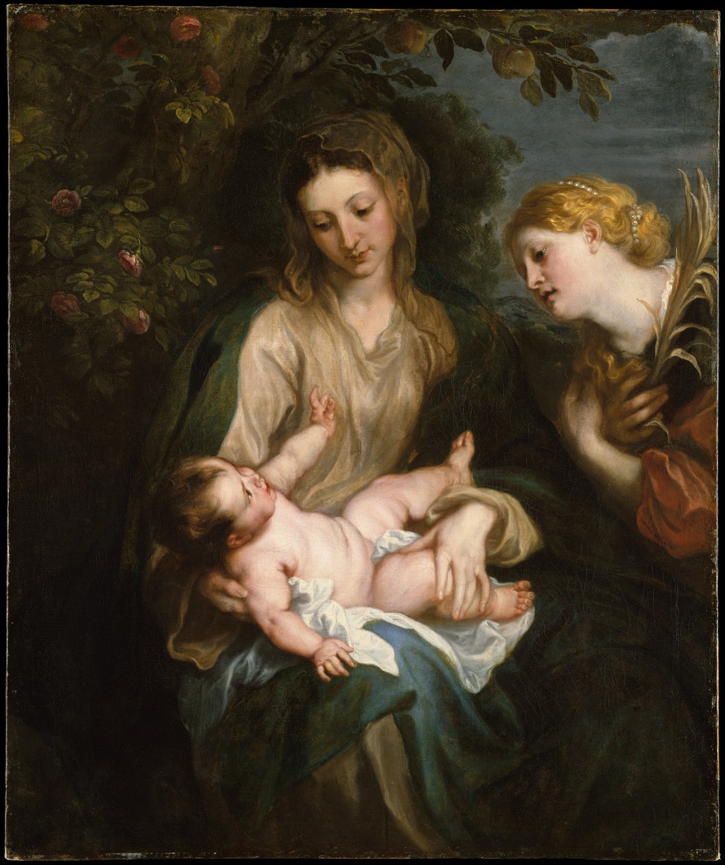 Jomfruen med barnet og den hellige Katarina av Alexandria av Anthony van Dyck