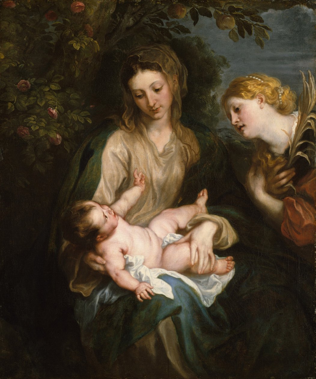Jomfru og barn med den hellige Katarina av Alexandria, ca. 1630 av Anthony van Dyck