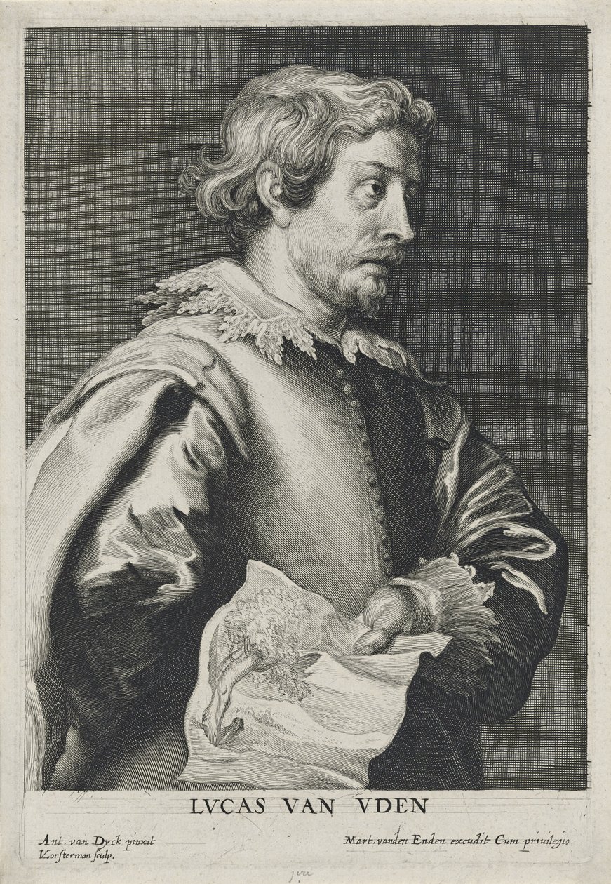 Lucas van Uden, 1630-1640 etsning av Lucus Vorsterman (1595-1675) (etsing med gravering på lagt papir) av Anthony van after Dyck