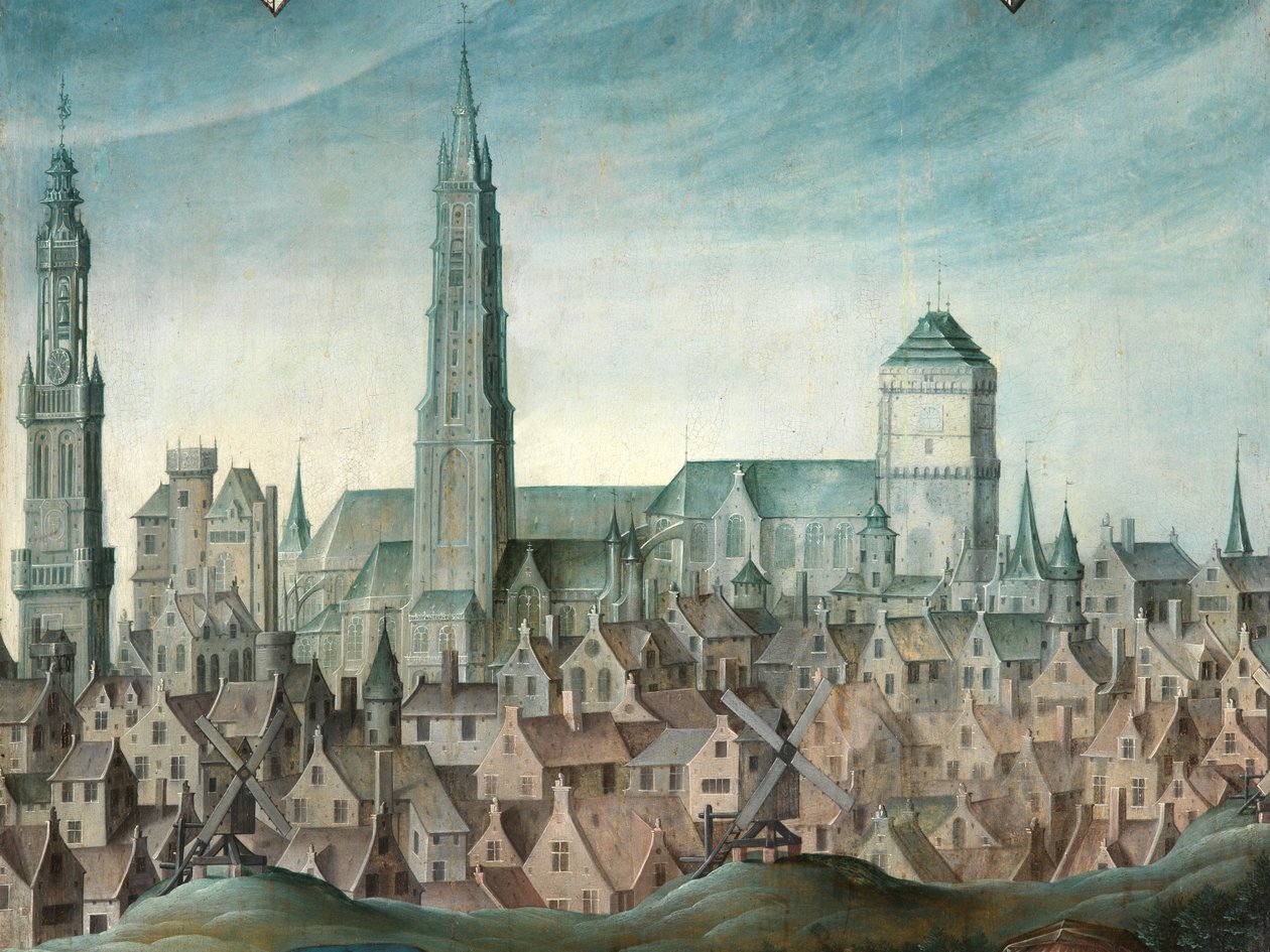 Detalj av portrett av Juan Pardo II og hans koner Anna Ingenieulandt og Maria Anchemant av Anthuenis (1536 1613) Claeissins or Claeissens
