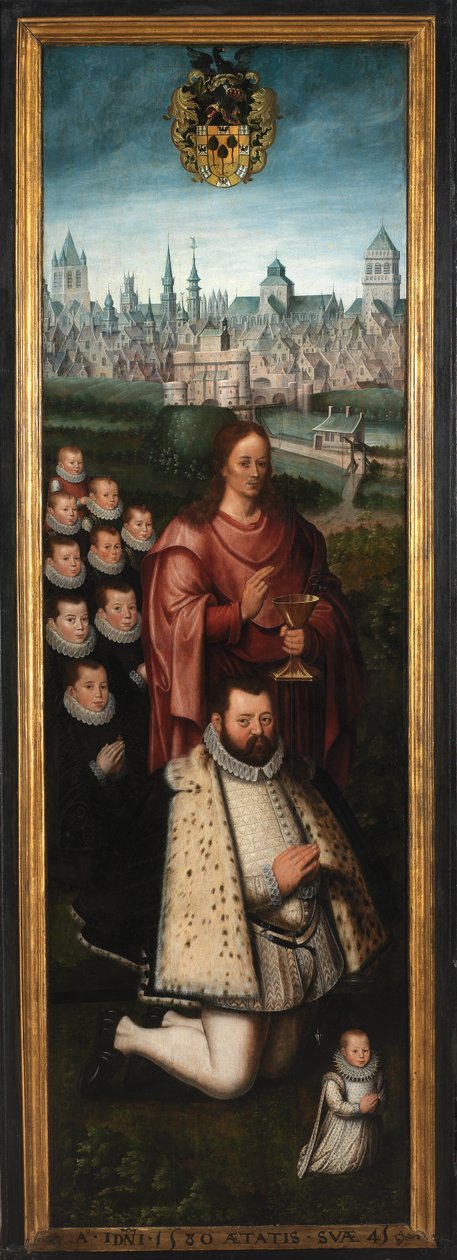 Portrett av Juan Pardo II og hans koner Anna Ingenieulandt og Maria Anchemant av Anthuenis (1536 1613) Claeissins or Claeissens