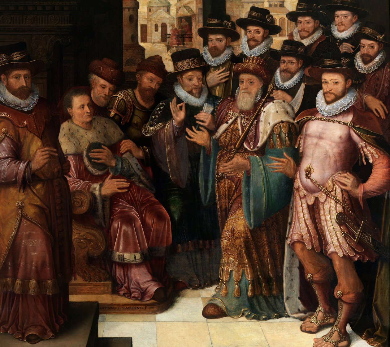 The Judgment of Cambyses (olje på panel) av Anthuenis (1536 1613) Claeissins or Claeissens