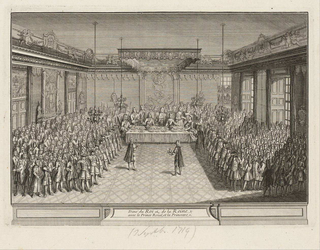 Showpiece bankett i Corner Parade Hall i Dresden Palace 3. september 1719 av Francois Antoine Aveline