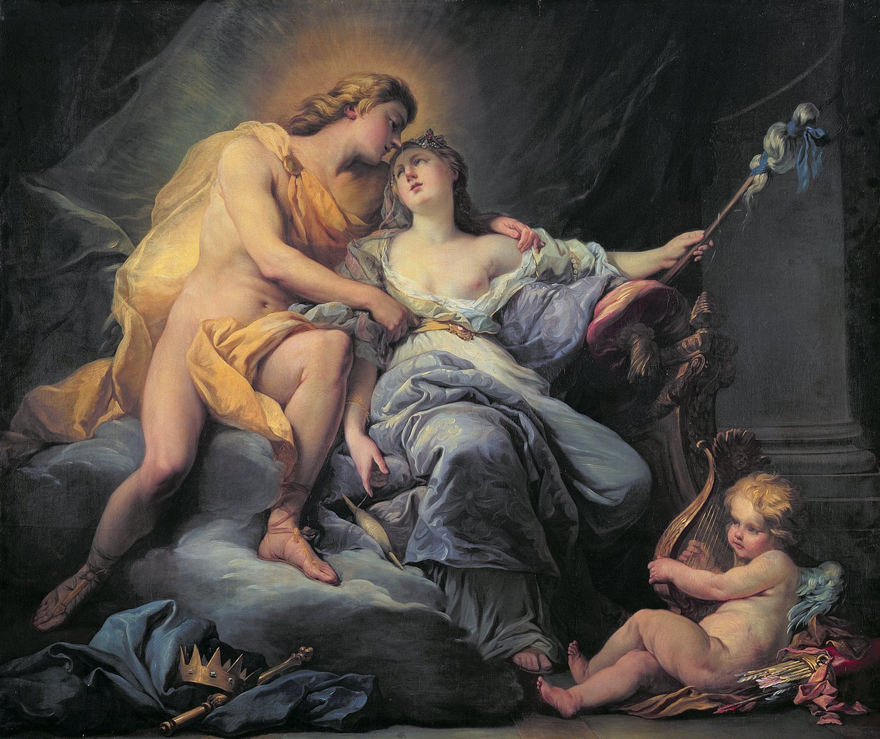 Apollo kjærtegner nymfen Leucothea av Antoine Boizot or Boyzot