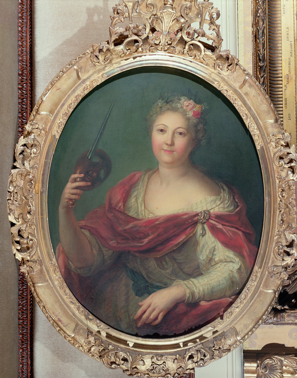 Mlle Desmares som Thalia, Muse of Comedy, ca. 1720 av Charles Antoine Coypel