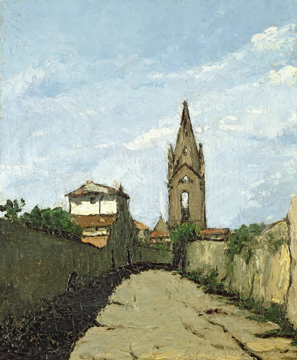 Landsbykirken, ca.1866-70 av Antoine Fortune Marion