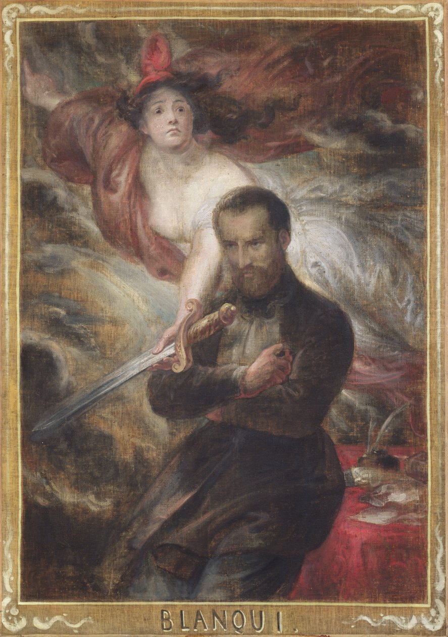 Portrett av Louis-Auguste Blanqui (1805-81) (olje på lerret overført til tavle) av Antoine Wiertz