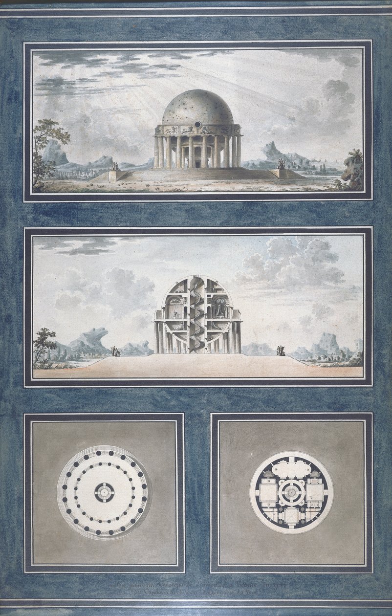 Design for et hus for en kosmopolit, 1783 av Antoine Laurent Thomas Vaudoyer