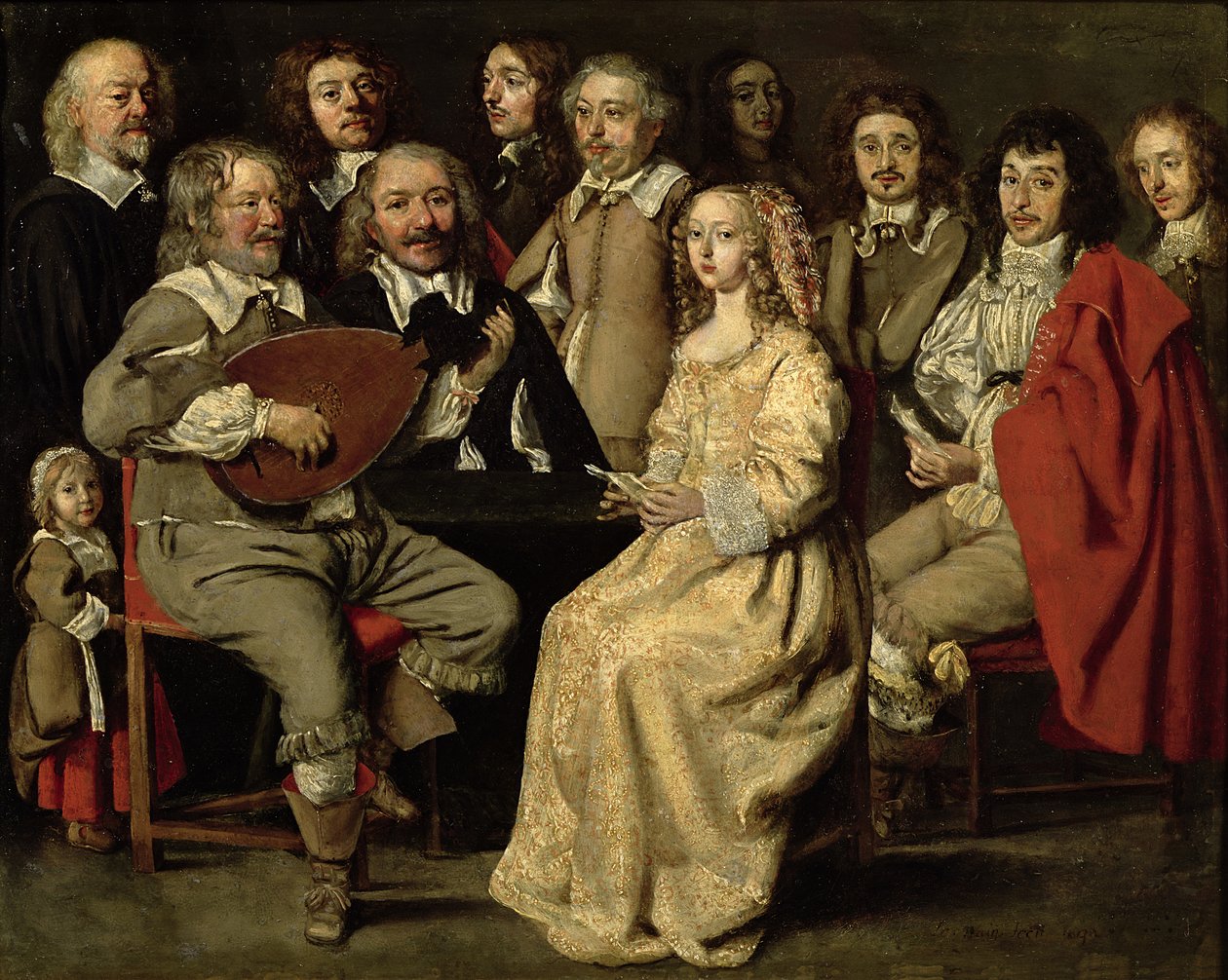 The Musical Reunion, 1642 (olje på kobber) av Antoine Le Nain