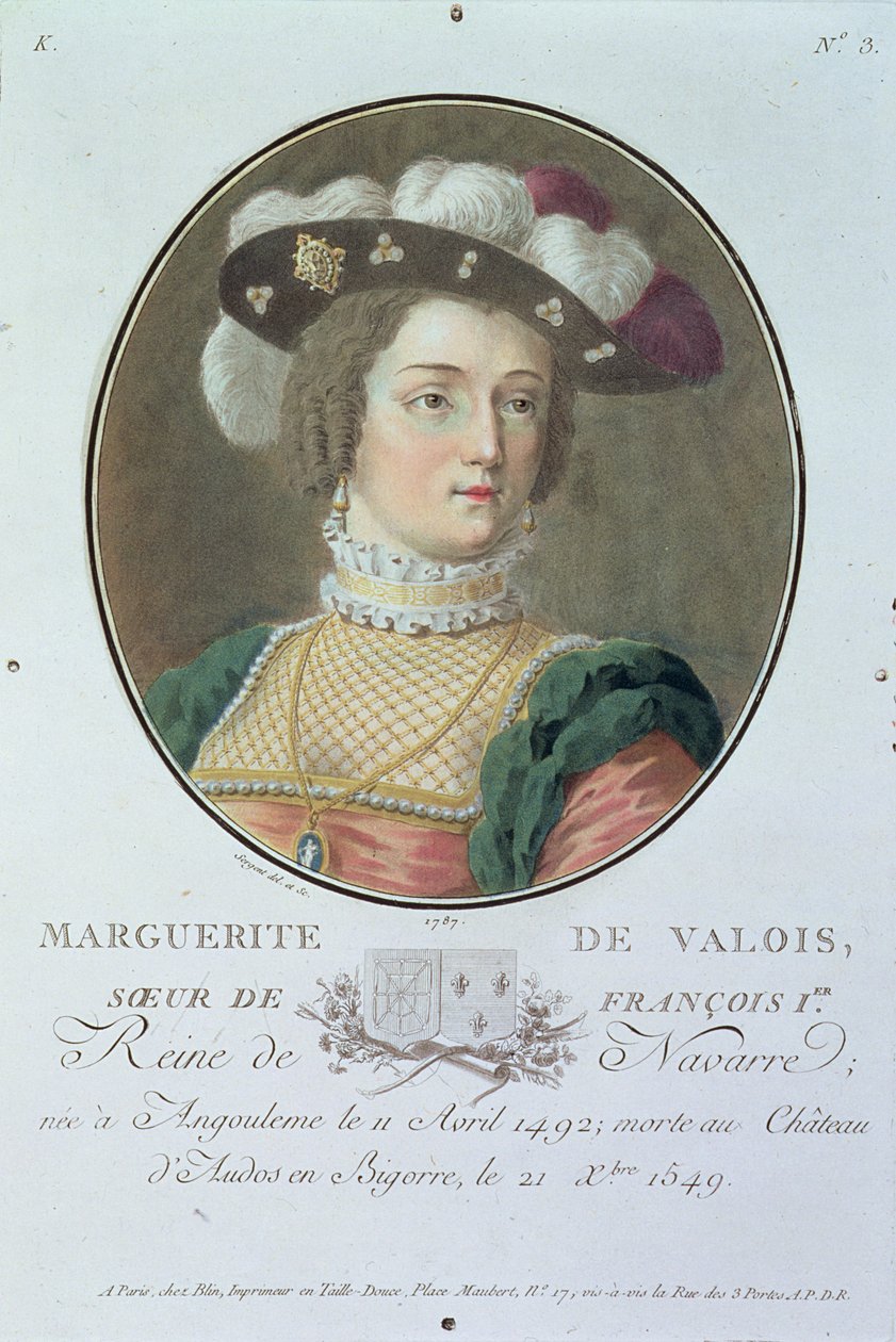 Portrett av Margaret av Valois (1492-1549), 1787 av Antoine Louis Francois Sergent Marceau