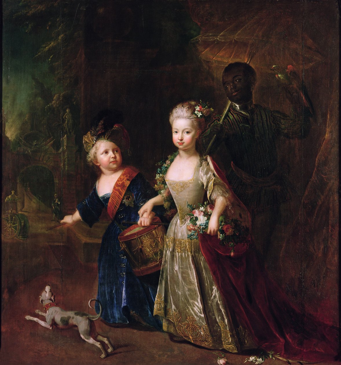 Kronprins Frederick II med sin søster Wilhelmine, 1714 av Antoine Pesne