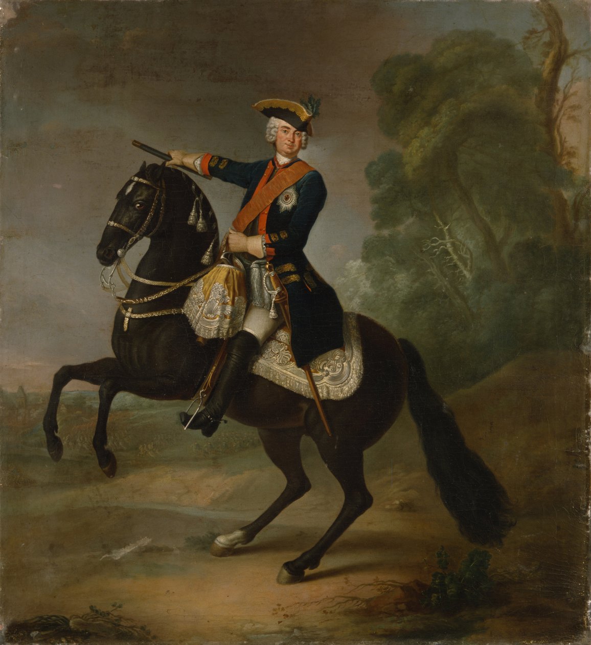 Kurt Christoph Graf von Schwerin til hest, 1750 av Antoine Pesne