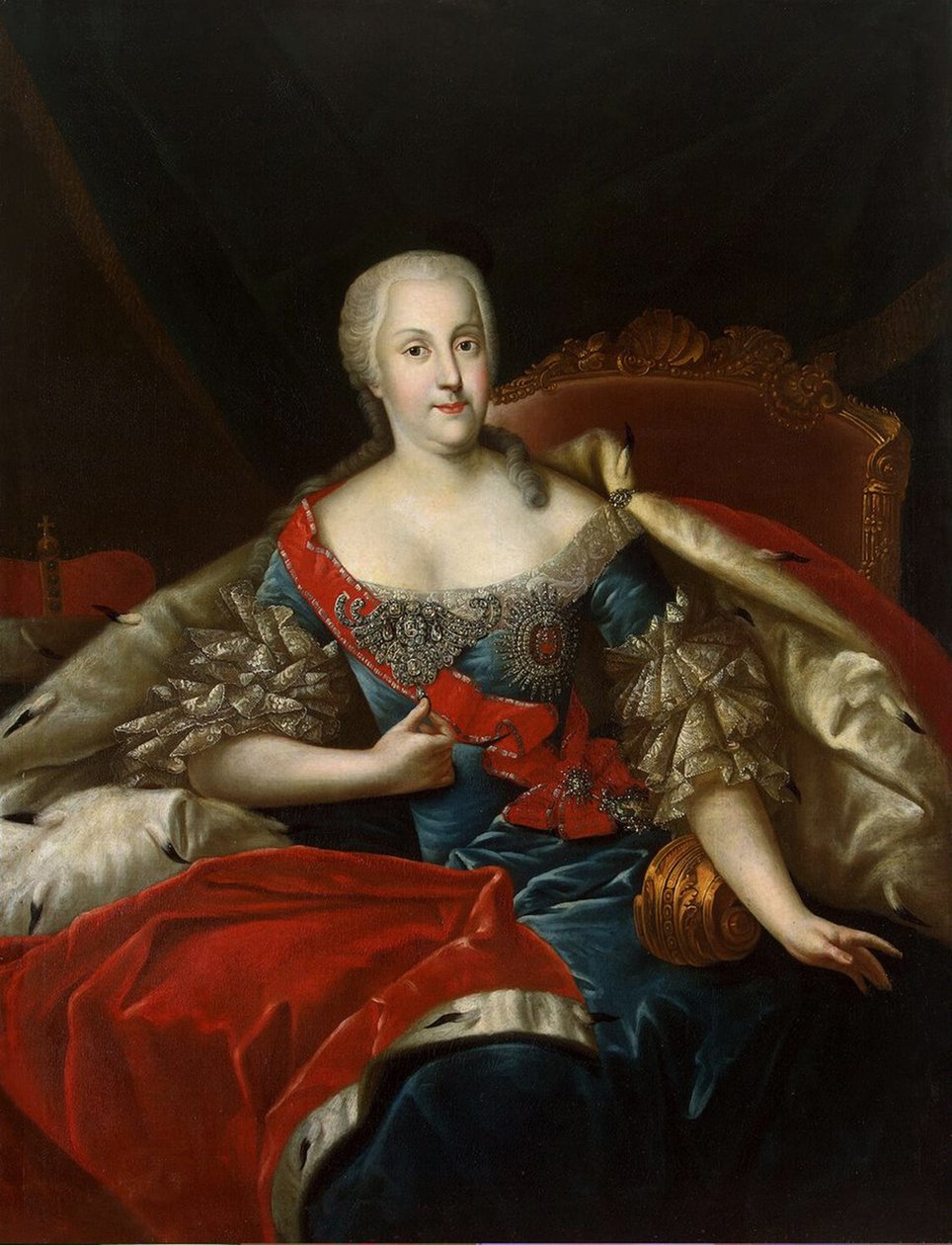 Portrett av Johanna-Elizabeth, kurfyrste av Anhalt-Zerbst, ca. 1746 av Antoine Pesne