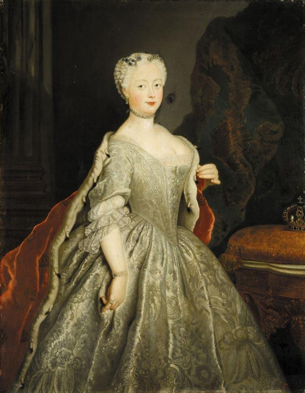 Portrett av dronningen av Preussen Elizabeth Christina av Brunswick-Bevern (1715-1797) av Antoine Pesne