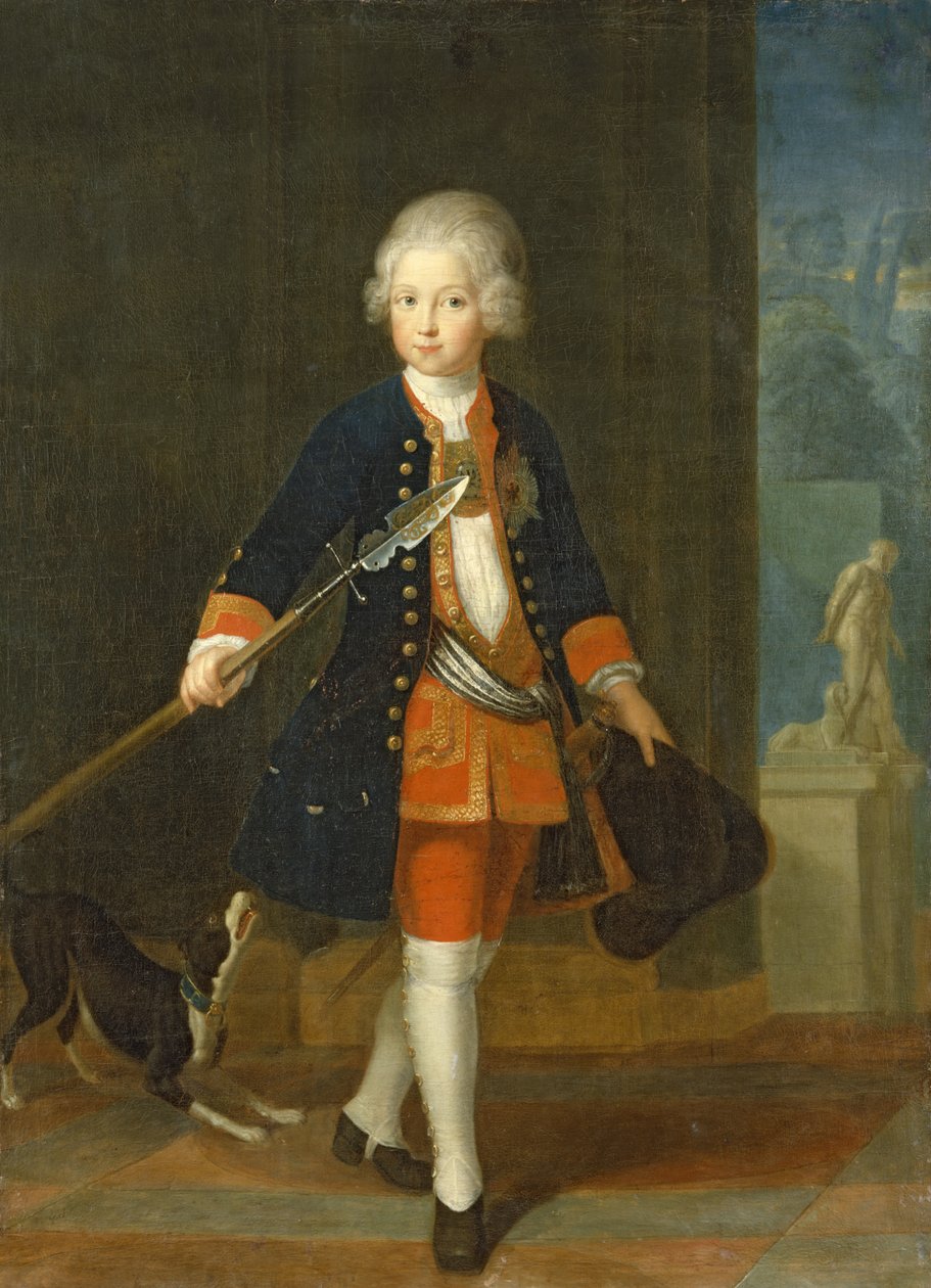 Kronprinsen Frederick II i hans Corps de Cadets (uniform av Kings Regiment), av Antoine Pesne