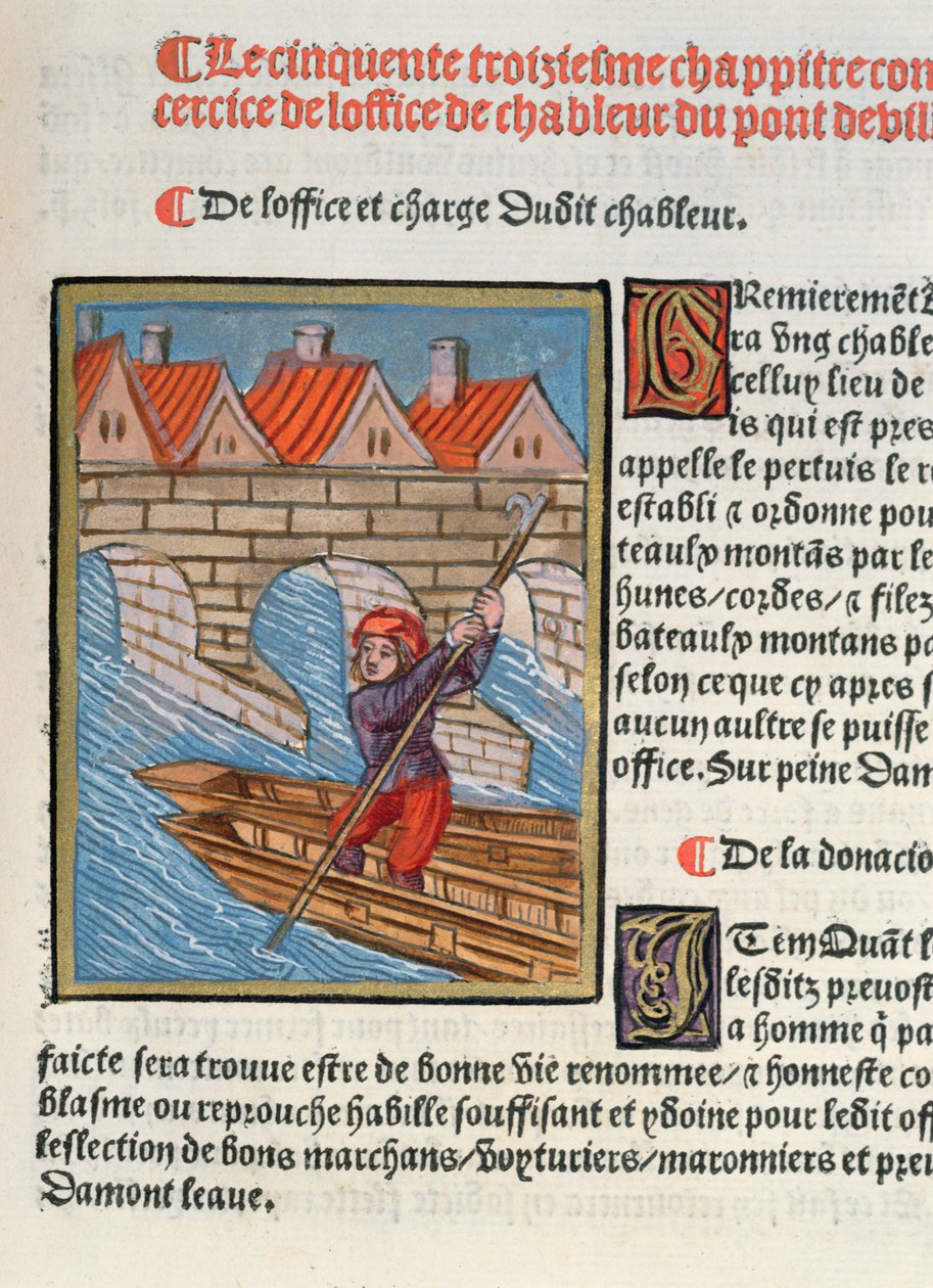 'Chableur', fra 'Ordonnances Royaux de la Juridiction de la Prevote des Marchands de la Ville de Paris', 1528 (wc und gouache på papir) av Antoine Verard