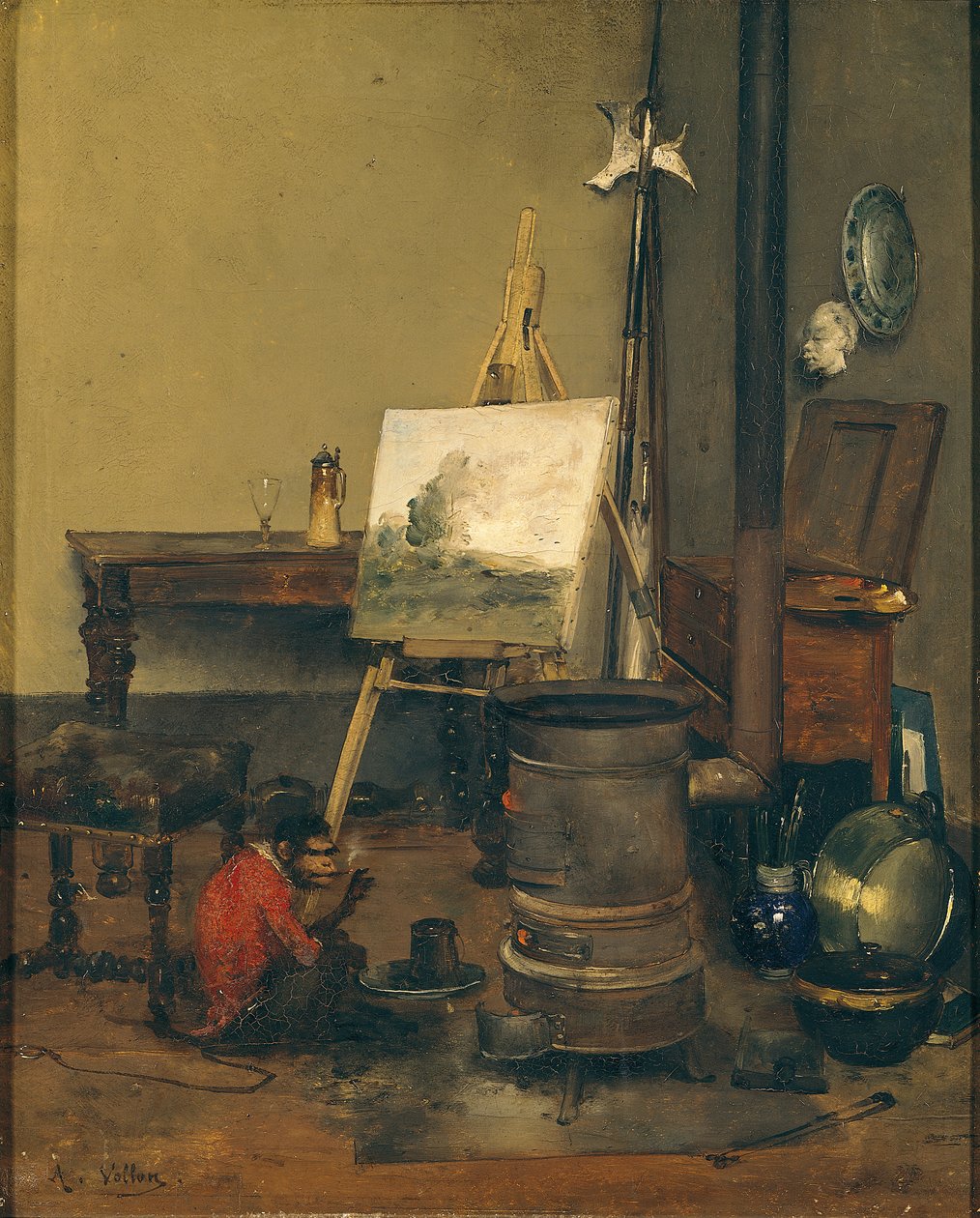 Malerens ape av Antoine Vollon
