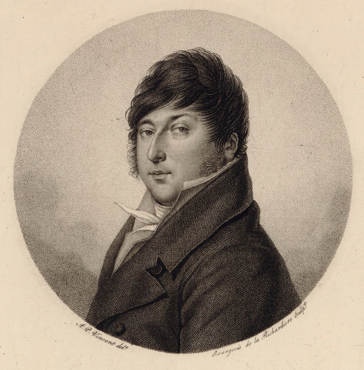 Portrett av komponisten Rodolphe Kreutzer 1766-1831. av Antoine Achille Bourgeois de La Richardiere
