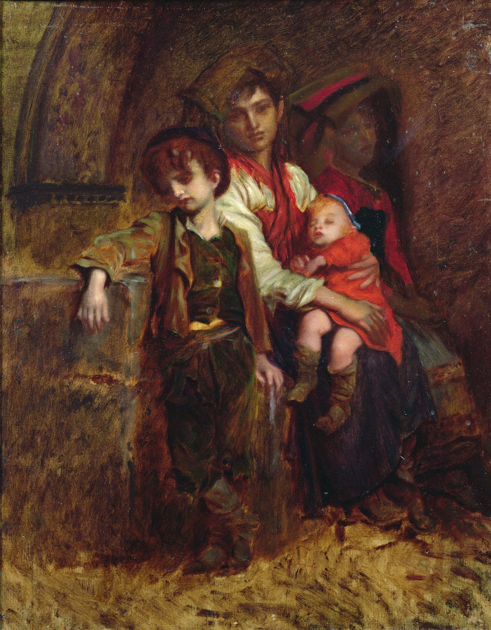 En familie av bønder av Antoine Auguste Ernest Herbert or Hebert