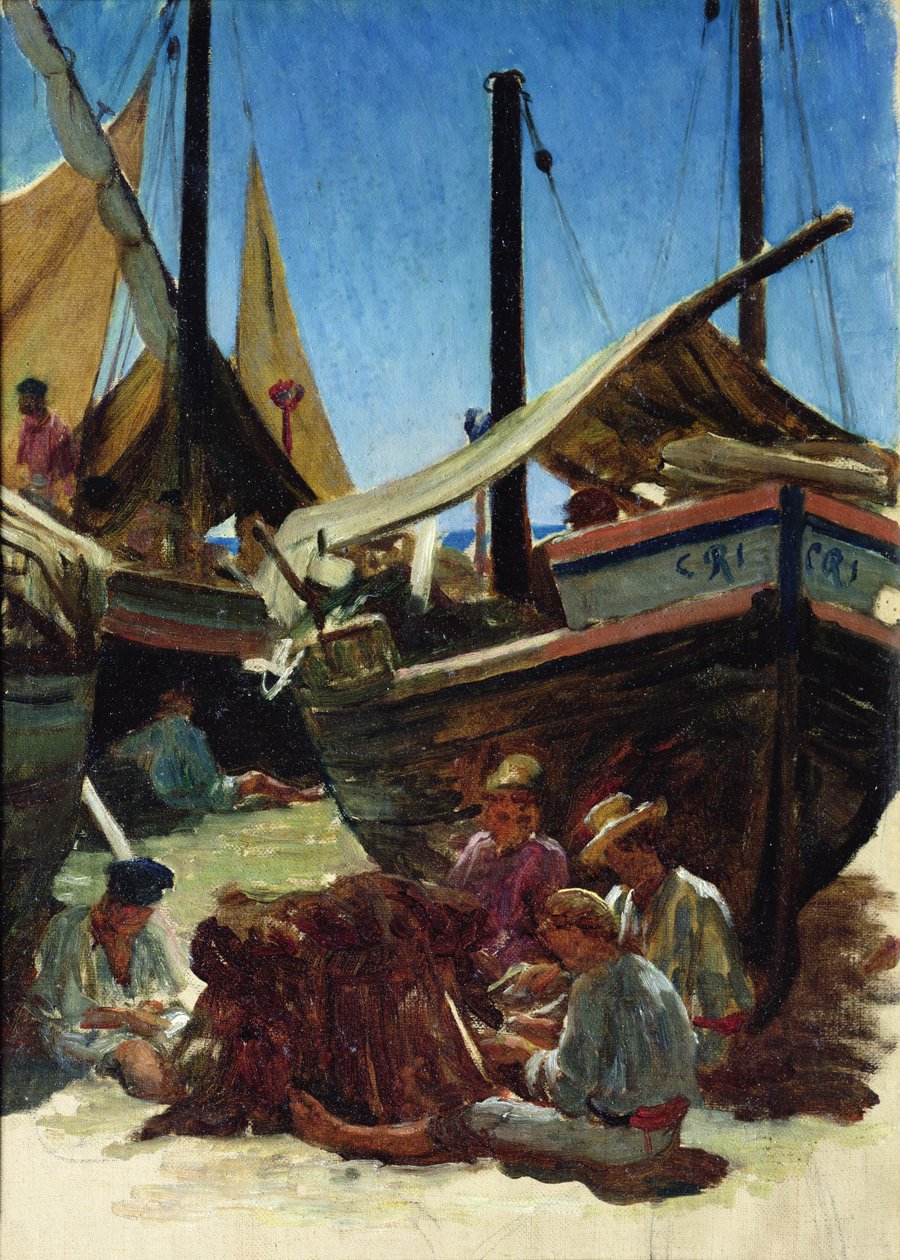 Anzio, havnen av Antoine Auguste Ernest Herbert or Hebert